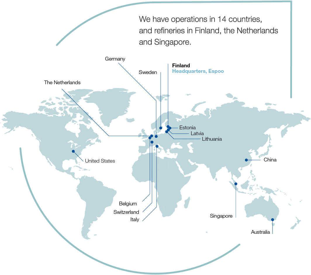 Neste operates globally in 14 countries and our people represent over 60 nationalities. 